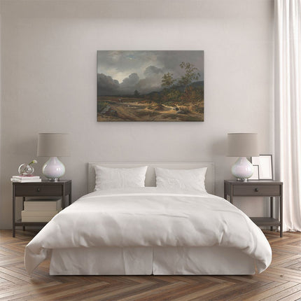Canvas schilderij slaapkamer Landschap bij Naderend Onweer - Willem Roelofs