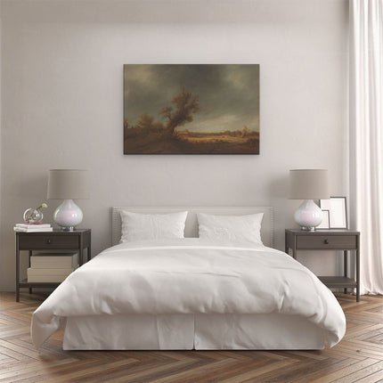 Canvas schilderij slaapkamer Landschap met Oude Eik - Adriaen van Ostade