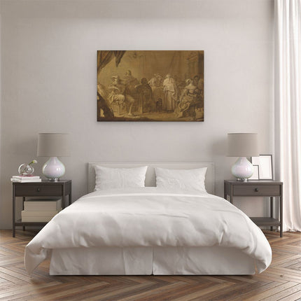 Canvas schilderij slaapkamer Musicerend Gezelschap - Adriaen Pietersz. van de Venne
