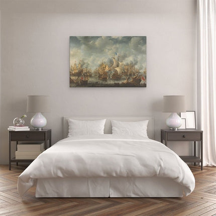 Canvas schilderij slaapkamer Slag bij Terheide - Jan Abrahamsz. Beerstraten