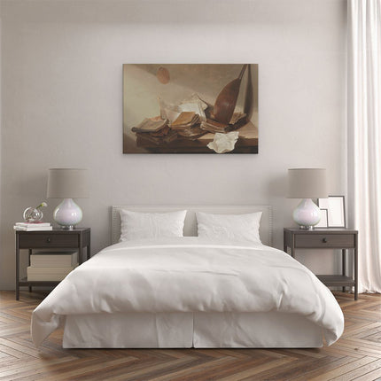 Canvas schilderij slaapkamer Stilleven met Boeken - Jan Davidsz. de Heem