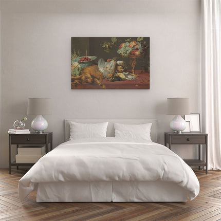 Canvas schilderij slaapkamer Stilleven met Dood Wild , Vruchten en Groenten - Frans Snijders