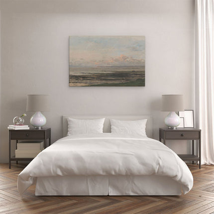 Canvas schilderij slaapkamer Strand bij Eb - Charles-Francois Daubigny