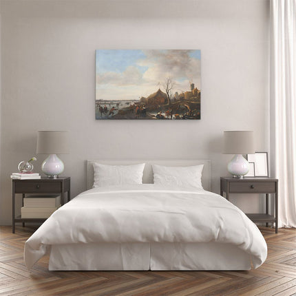 Canvas schilderij slaapkamer Winterlandschap - Jan Steen