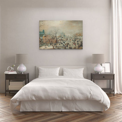 Canvas schilderij slaapkamer Winterlandschap met Schaatsers - Hendrick Avercamp