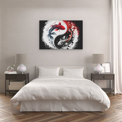 Canvas schilderij slaapkamer Twee Koi Karper Vissen