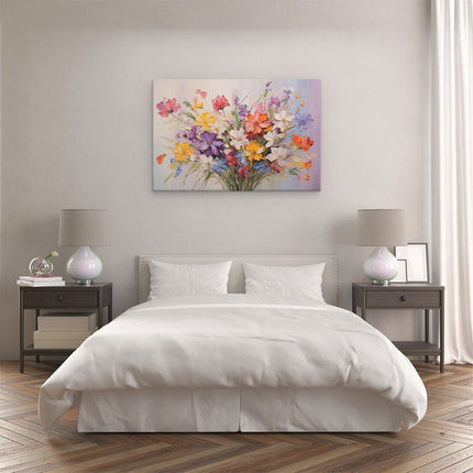 Canvas schilderij slaapkamer Boeket Bloemen in Kleur
