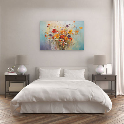 Canvas schilderij slaapkamer Boeket Bloemen in Kleur