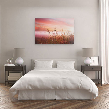 Canvas schilderij slaapkamer Mistig Landschap in de Ochtend 