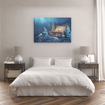 Canvas schilderij slaapkamer Schatkist Onderwater