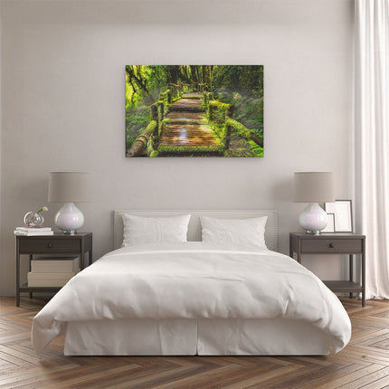 Canvas schilderij slaapkamer Regenwoud Brug in Thailand