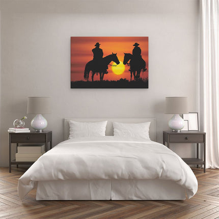 Canvas schilderij slaapkamer Twee Cowboys