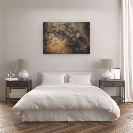 Canvas schilderij slaapkamer Zwart Wit Beeld van een Houten Achtergrond
