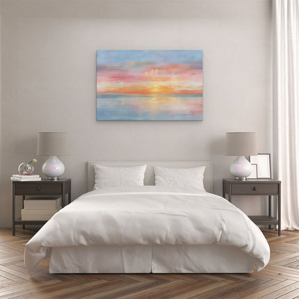 Canvas schilderij slaapkamer Aquarelkunstwerk van een Zonsondergang
