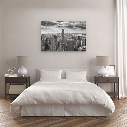 Canvas schilderij slaapkamer Zwart Witfoto van de Skyline van New York