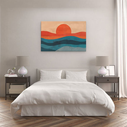 Canvas schilderij slaapkamer De Zon komt op boven de Oceaan