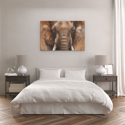 Canvas schilderij slaapkamer Olifant met Slagtanden