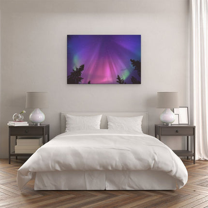 Canvas schilderij slaapkamer De Aurora Borealis Verlicht de Hemel