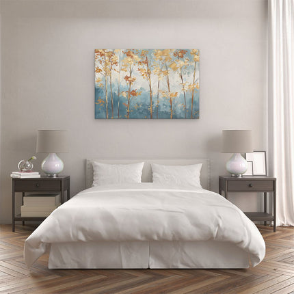 Canvas schilderij slaapkamer Kunstwerk van Herfstbomen