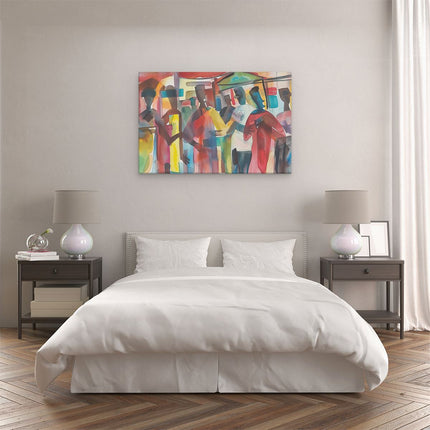 Canvas schilderij slaapkamer Kunstwerk van een Groep Mensen