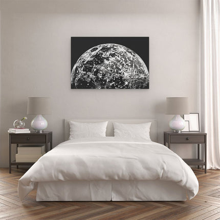Canvas schilderij slaapkamer Zwart Wit Beeld van een Maan