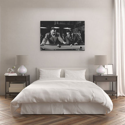 Canvas schilderij slaapkamer Twee Mannen die Pool Spelen