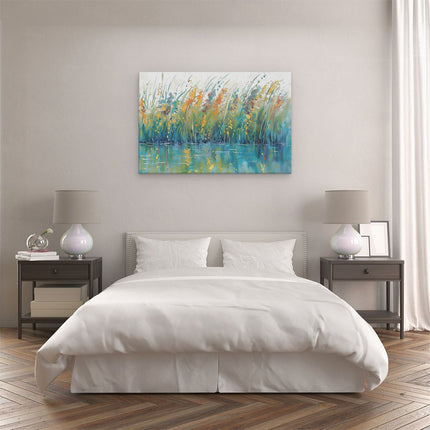 Canvas schilderij slaapkamer Kunstwerk van Riet in het Water