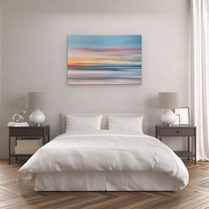Canvas schilderij slaapkamer Wazig Beeld van de Oceaan bij Zonsondergang