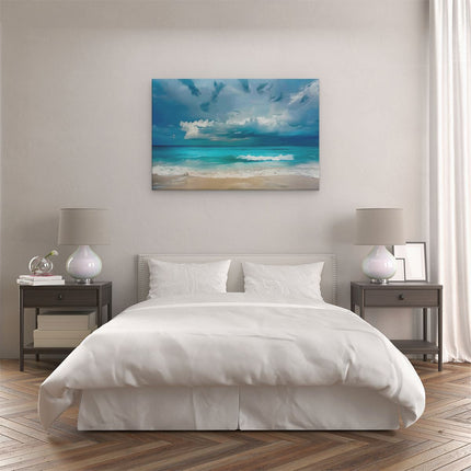Canvas schilderij slaapkamer Stormachtige Lucht boven een Strand