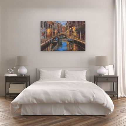 Canvas schilderij slaapkamer Kunstwerk van een Kanaal in Venetië