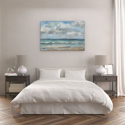 Canvas schilderij slaapkamer Kunstwerk van een Strand met Wolken