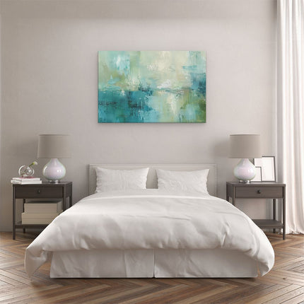 Canvas schilderij slaapkamer Abstract Kunstwerk van Blauw en Groen