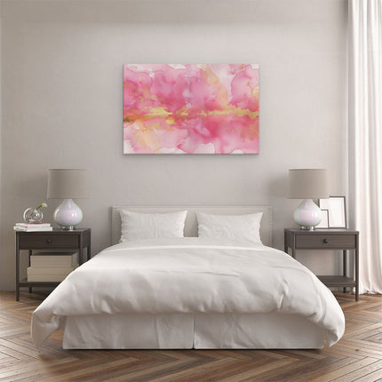 Canvas schilderij slaapkamer Roze Aquarelkunstwerk op een Witte Achtergrond