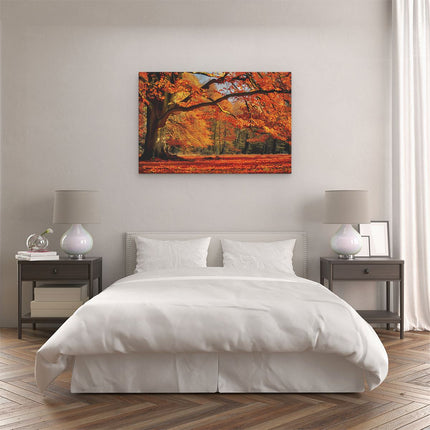 Canvas schilderij slaapkamer Boom met Bladeren