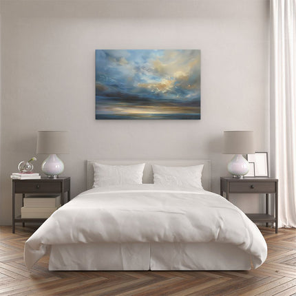 Canvas schilderij slaapkamer Kunstwerk van een Bewolkte Hemel boven de Oceaan