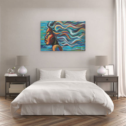 Canvas schilderij slaapkamer Abstract Kunstwerk van het haar van een Vrouw