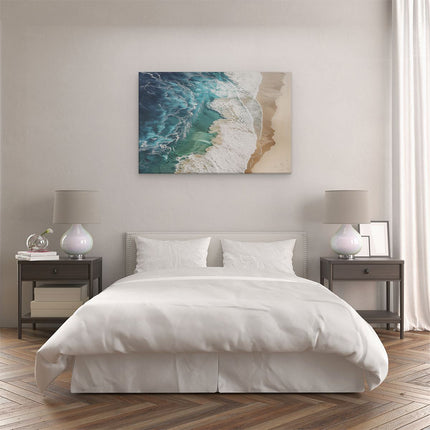Canvas schilderij slaapkamer Strand met Golven en Zand
