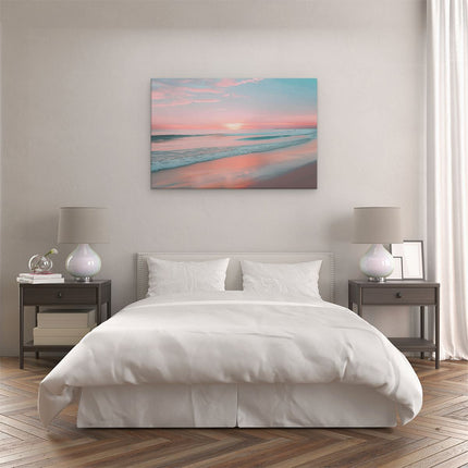 Canvas schilderij slaapkamer Zonsondergang op het Strand