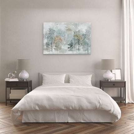 Canvas schilderij slaapkamer Aquarelkunstwerk van Bomen