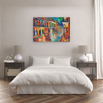Canvas schilderij slaapkamer Kunstwerk van een Straatbeeld in New Orleans
