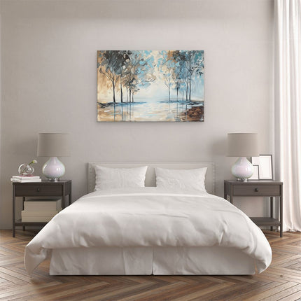 Canvas schilderij slaapkamer Kunstwerk van Bomen in het Water