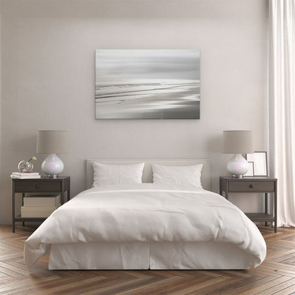 Canvas schilderij slaapkamer Zwart Wit Beeld van een Strand