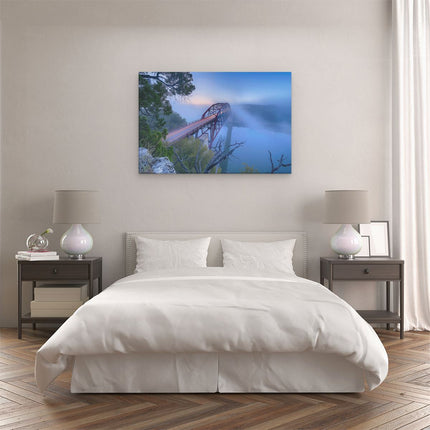 Canvas schilderij slaapkamer Brug over een Rivier in Texas