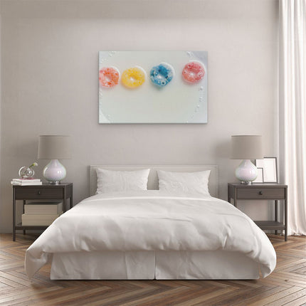 Canvas schilderij slaapkamer Kleurrijke Ontbijtgranen in een Kom Melk