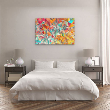 Canvas schilderij slaapkamer Kleurrijke Driehoeken in de Vorm van Driehoeken