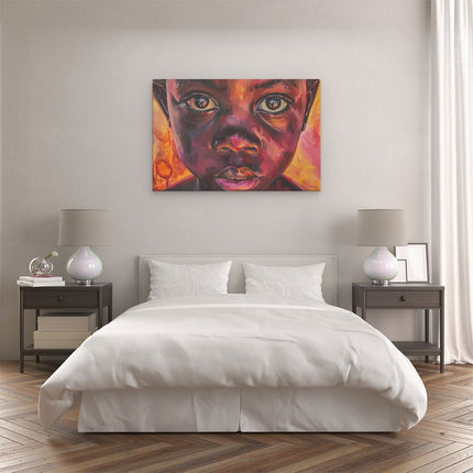 Canvas schilderij slaapkamer Kunstwerk van het Gezicht van een Kind