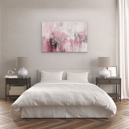 Canvas schilderij slaapkamer Abstract Kunstwerk in Roze en Zwart