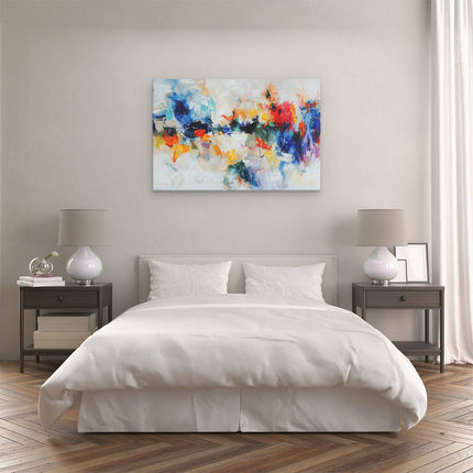 Canvas schilderij slaapkamer Abstract Kunstwerk met Heldere Kleuren