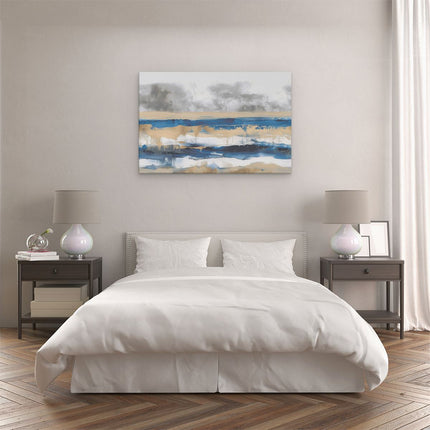 Canvas schilderij slaapkamer Abstract Kunstwerk van Blauw en Beige