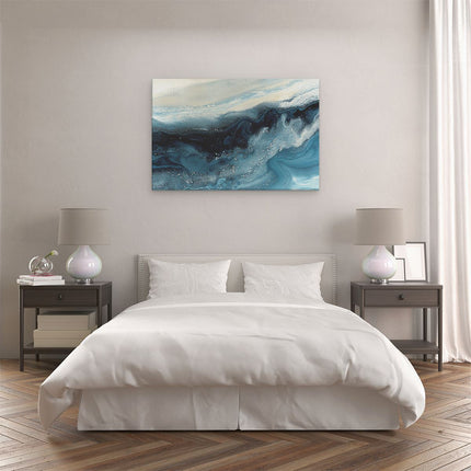 Canvas schilderij slaapkamer Blauw en Wit Kunstwerk